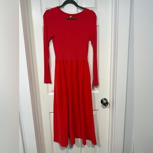 Aline Red Long Sleeve Dress